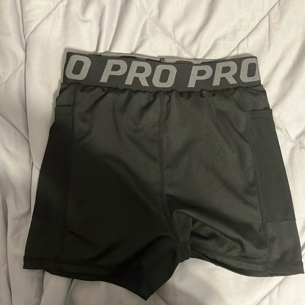 Black Athletic Shorts with Gray Waistband
